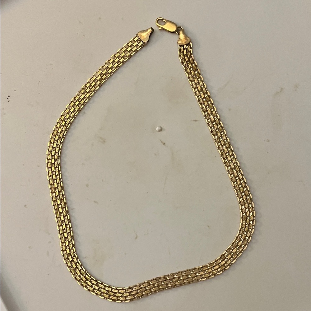 15 Inch Gold Multi-Strand Chain Necklace - Women